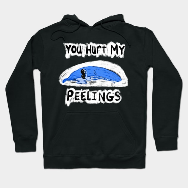 You Hurt My Peelings Crying Blue Banana Lying Down Hoodie by SubtleSplit